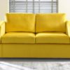 Chelsea sofabed in yellow velvet fabric