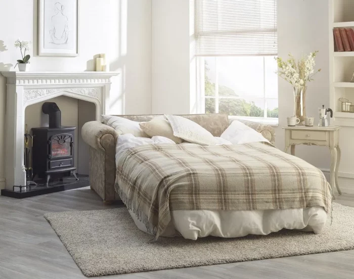 A picture of our classic Dewsbury sofa bed in the open position